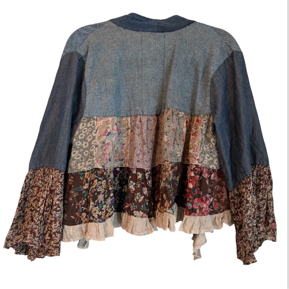 YOUNG THREADS NWT ⭐️ Patchwork Denim Boho Jacket … - image 4